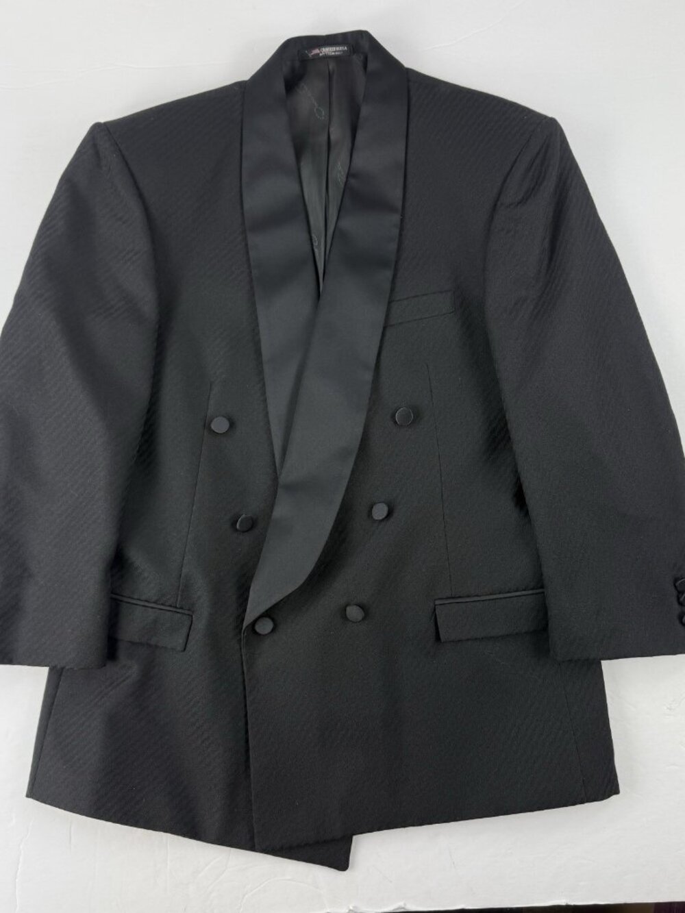 BLACK FORMAL TUXEDO 42R OSCAR de la RENTA Shawl Collar Black Suit Jacket Coat